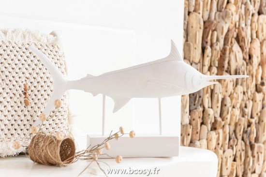 Jolipa J Line Jline Espadon Sur Pied Resine Blanc