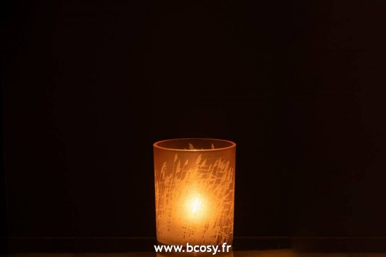 J-Line lanternes photophores Jolipa J Line Jline Photophore Herbe Verre Beige Medium