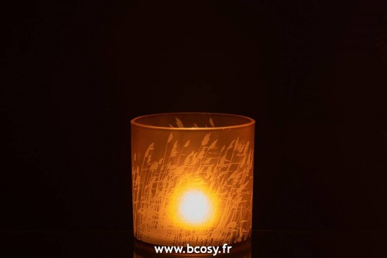 J-Line lanternes photophores Jolipa J Line Jline Photophore Herbe Verre Beige Large