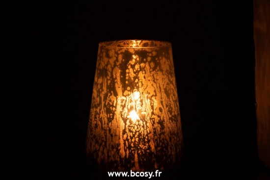 J-Line lanternes photophores Jolipa J Line Jline Photophore Milky Verre Gris Large