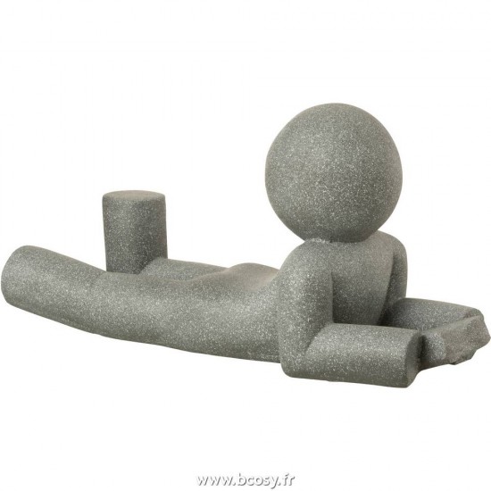 J Line P'Tit Maurice Couche Livre Magnesium Gris L60xB23xH30 Jline 11993 by Jolipa 11993