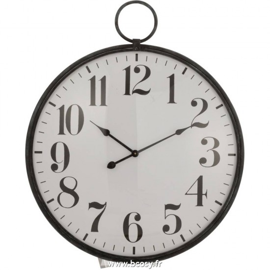 J Line Horloge Rond Boule Verre Metal Noir L71xB13xH85 Jline 12172 by Jolipa 12172