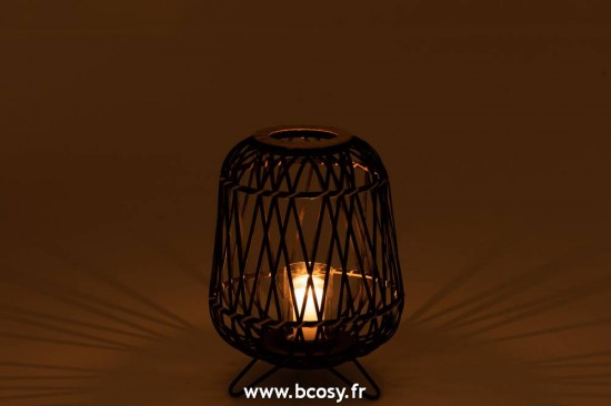 J-Line lanternes photophores Jolipa J Line Jline Lanterne Sur Pied Bambou Noir Naturel Small
