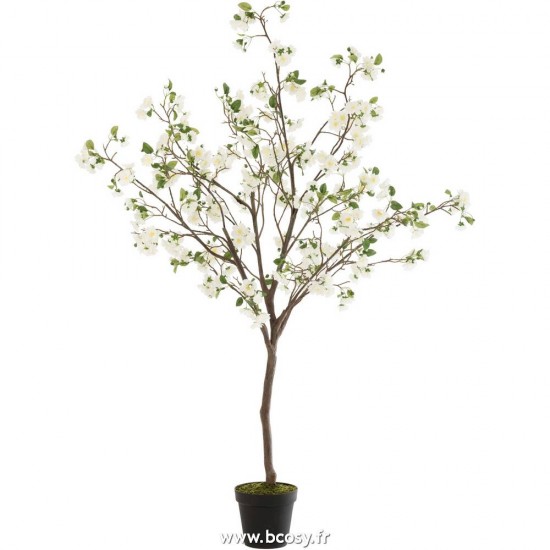 J Line Arbre En Fleurs Plastique Blanc Marron Large L100xB100xH200 Jline 12494 by Jolipa 12494