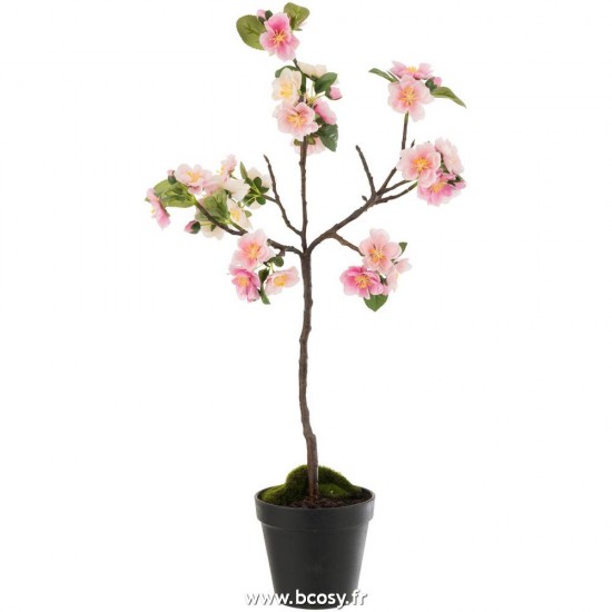 J Line Arbre En Fleurs Plastique Rose Marron Small L25xB20xH50 Jline 12503 by Jolipa 12503