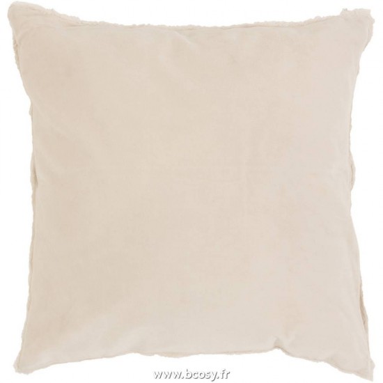 J Line Coussin Bord Court Coton Lin Blanc L45xB45 Jline 12872 by Jolipa 12872