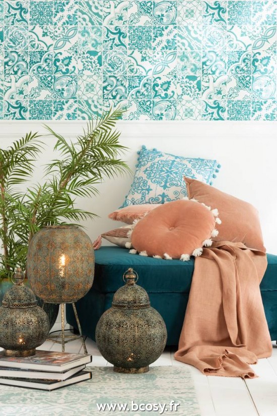 Jolipa J Line Jline Coussin Bord Court Coton Lin Rouille