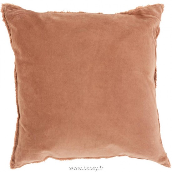 J Line Coussin Bord Court Coton Lin Rouille L45xB45 Jline 12883 by Jolipa 12883