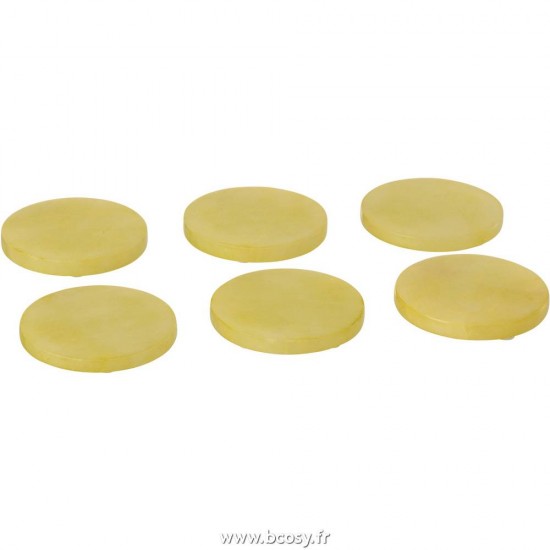 J-Line sous verres Jolipa J Line Jline Sous Verre 6 Parties Alabaster Bois Jaune