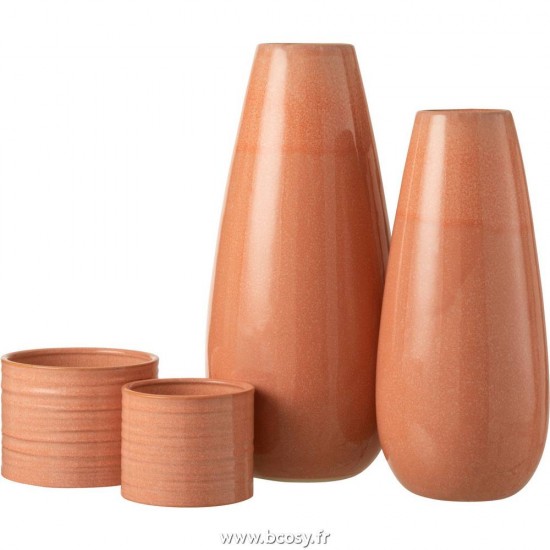 J-Line vases Jolipa J Line Jline Vase Uni Rond Ceramique Pamplemousse Large