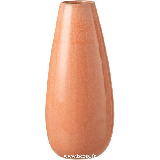 J Line Vase Uni Rond Ceramique Pamplemousse Large L22xB22xH50 Jline 12958 by Jolipa 12958