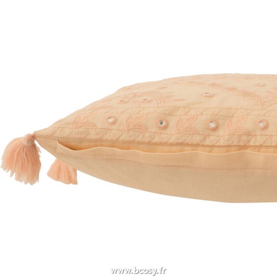 J-Line coussins Jolipa J Line Jline Coussin Ibiza Floche Coton Pamplemousse