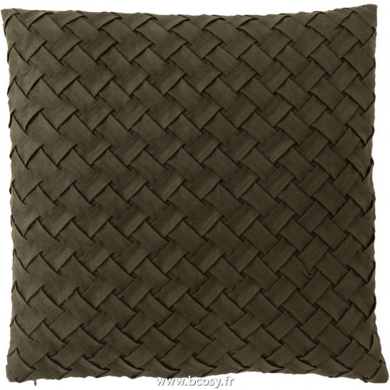 J Line Coussin Tisse Polyester Vert L43xB43 Jline 12980 by Jolipa 12980