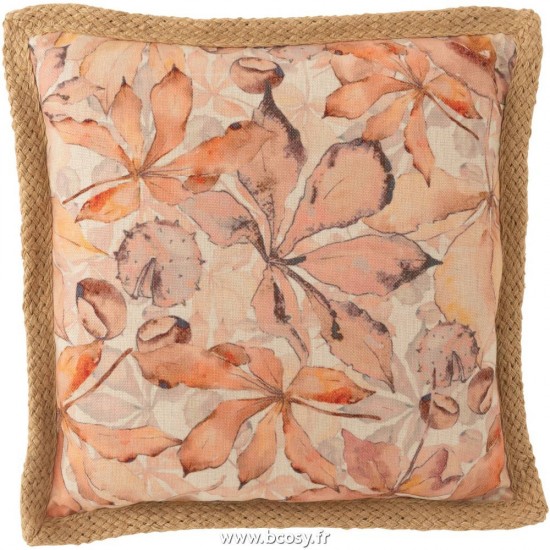 J Line Coussin Garden Polyester Beige Vert L45xB45 Jline 12984 by Jolipa 12984