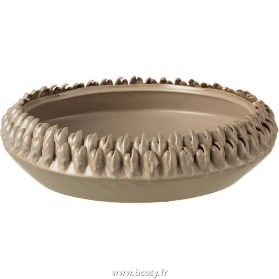 J Line Plat Ibiza Ceramique Gris Large L37xB37xH9 Jline 13000 by Jolipa 13000