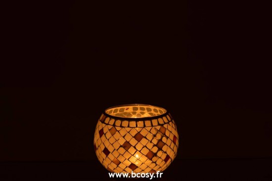 J-Line photophores Jolipa J Line Jline Photophore Mosaiques Rond Verre Gris Nacre