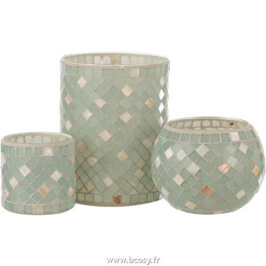 Jolipa J Line Jline Photophore Miosaiques Droit Verre Gris Nacre Large