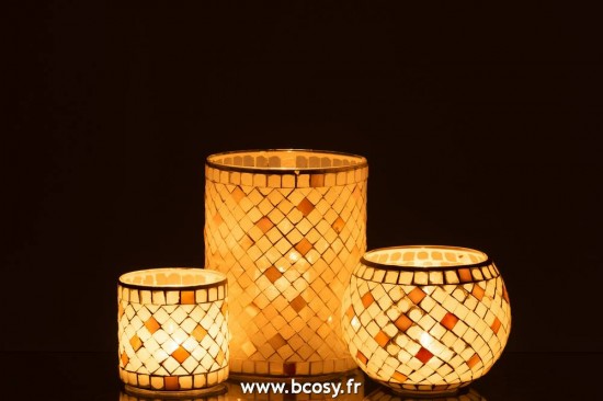 J-Line photophores J Line Photophore Miosaiques Droit Verre Gris Nacre Large