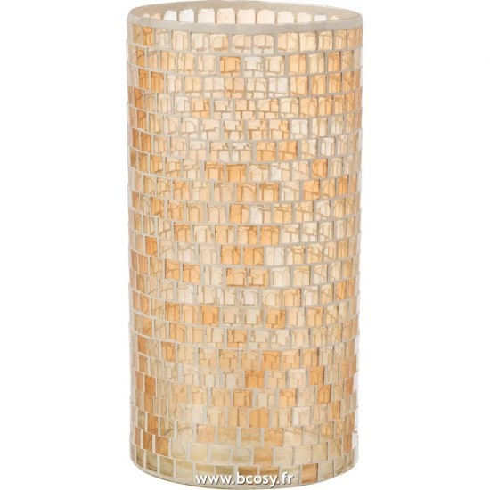 J Line Vase Mosaiques Rond Verre Orange L15xB15xH30 Jline 13870 by Jolipa 13870