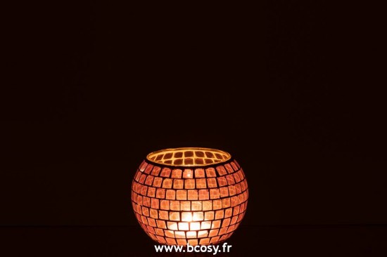 J-Line photophores Jolipa J Line Jline Photophore Mosaiques Rond Verre Mauve Large