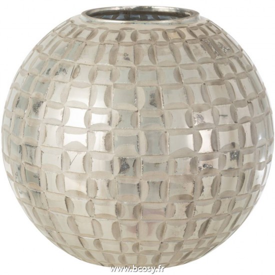 J Line Photophore Alara Verre Gris Large L29xB29xH27 Jline 13894 by Jolipa 13894