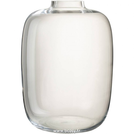 J Line Vase Cleo Verre Transparent Large L30xB30xH45 Jline 14004 by Jolipa 14004