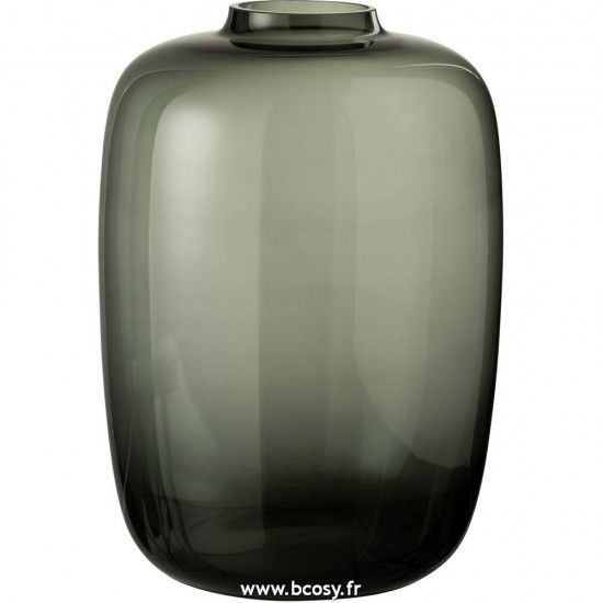 J Line Vase Cleo Verre Gris Small L23xB23xH35 Jline 14005 by Jolipa 14005