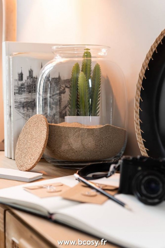 Jolipa J Line Jline Pot Roxy Decoratif Verre Liege Transparent Small