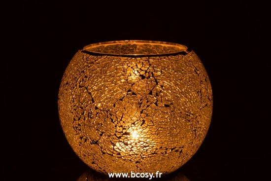 J-Line photophores Jolipa J Line Jline Photophore Mosaiques Rond Verre Jaune Large