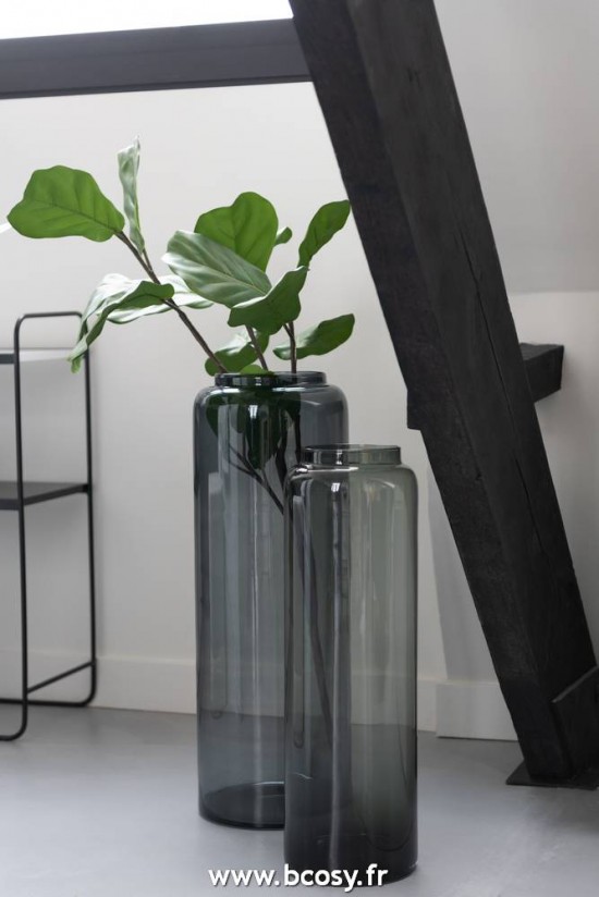 Jolipa J Line Jline Vase Droit Long Verre Gris Xl