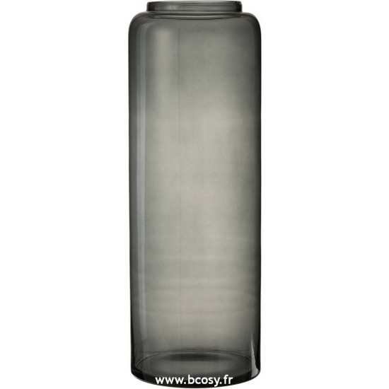 J Line Vase Droit Long Verre Gris XL L25xB25xH70 Jline 14040 by Jolipa 14040