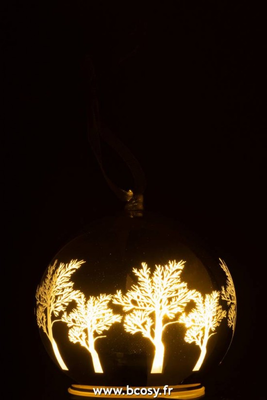 J-Line J Line boules de noel Jolipa Boule De Noel Led Arbres Verre Or.