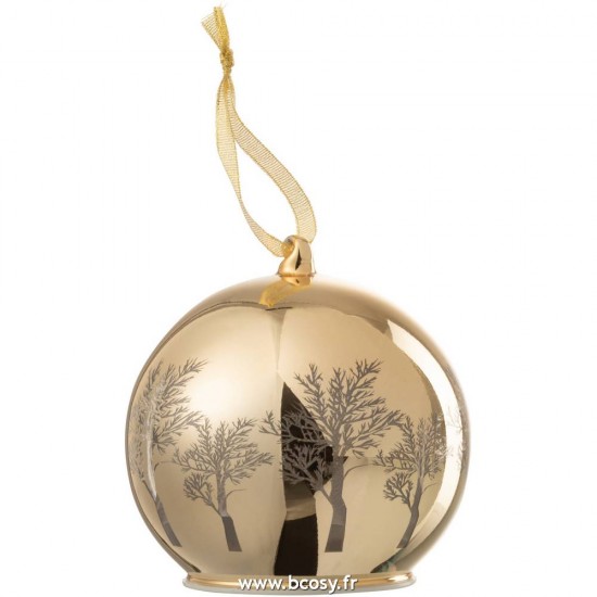 J Line Boule De Noel Led Arbres Verre Or L12xB12xH13 cm JLine 15125 by Jolipa 15125.