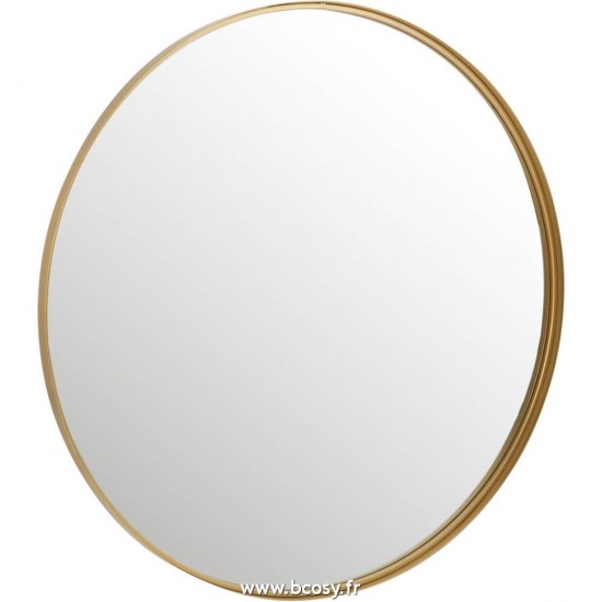 J Line Miroir Rond Bord Haut Metal Verre Or Large L110xB110xH4 cm Jline 15188 by Jolipa 15188