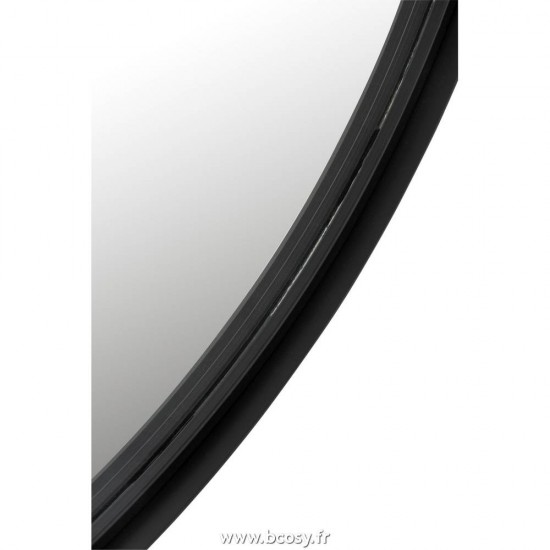 J-Line miroirs Jolipa J Line Jline Miroir Rond Bord Haut Metal Verre Noir Large