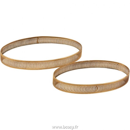 J Line Set De 2 Plateaux Ovales Metal Miroir Or JLine 15520 by Jolipa 15520.