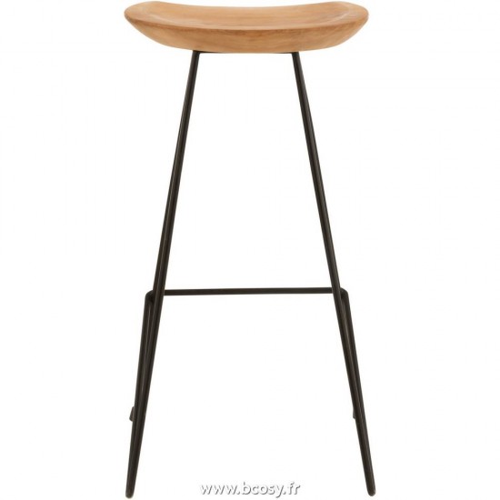 Jolipa J Line Jline Chaise De Bar Teck Bois Metal Naturel