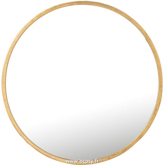 J Line Miroir Mona Rond Metal Verre Or Medium L50xB50xH3 cm Jline 15876 by Jolipa 15876