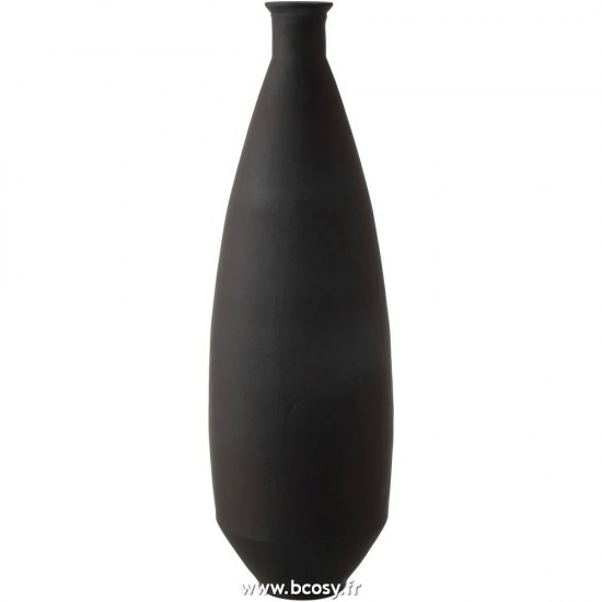 J Line Vase Ovale Verre Mat Noir L26xB26xH80 cm Jline 15976 by Jolipa 15976