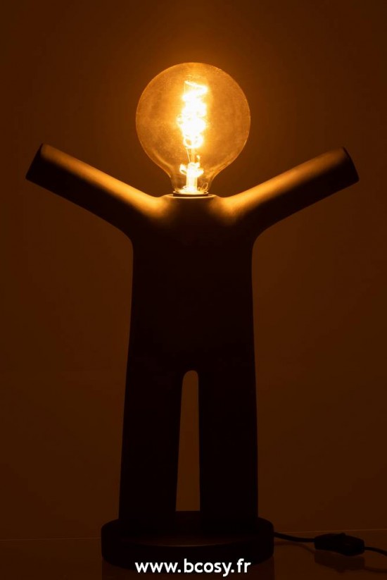 J-Line Éclairage Armatures Luminaires D'intérieur Pieds De Lampe Avec Abat Jour Lampes De Table Jolipa J Line Jline Lampe P Tit Maurice Resine Noir