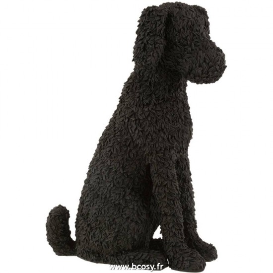 J Line Chien Max Assis Resine Noir L36xB19xH49 cm JLine 16026 by Jolipa 16026.