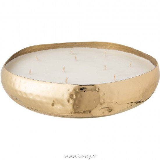 J Line Bougie Parfumee Livia Metal Or Large L28xB28xH6 cm Jline 16136 by Jolipa 16136