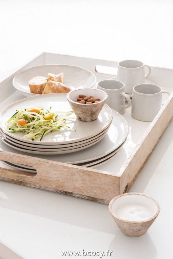 Jolipa Jline Plateau Bois De Manguier Blanc