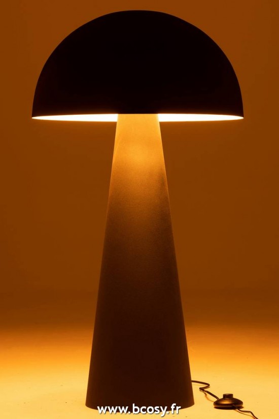 J-Line Lampadaires Lampes Raides Debouts Sur Pied De Sol Jolipa J Line Jline Lampe Champignon Metal Mat Noir Extra Large