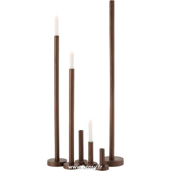 Jolipa Set De 3 Chandelier Haut Moderne Metal Mat Marron Fonce.