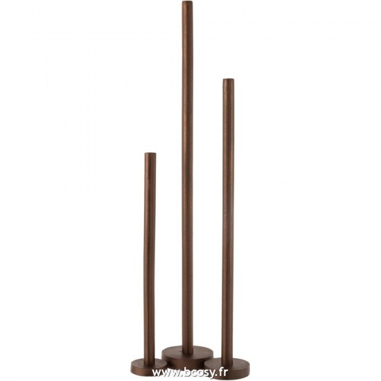 J Line Set De 3 Chandelier Haut Moderne Metal Mat Marron Fonce L15xB15xH100 cm JLine 17253 by Jolipa 17253.