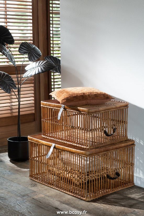 Jolipa J Line Jline Coussin Carre Petit Cuir Cognac