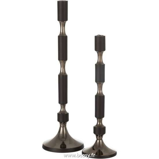 J-Line J Line chandeliers candélabres Jolipa Bougeoir Leo Noir Or Large.