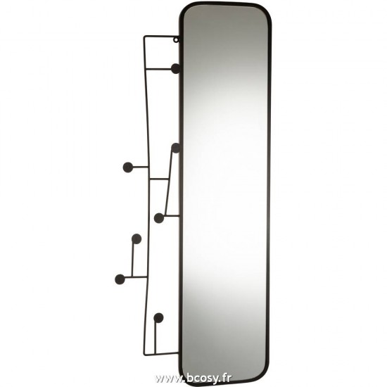 J Line Miroir Arlo Crochet Haut Noir L49xB5xH112 cm Jline 18563 by Jolipa 18563