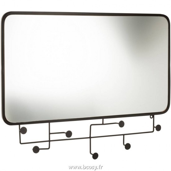 J Line Miroir Arlo Crochet Large Noir L63xB5xH82 cm Jline 18564 by Jolipa 18564